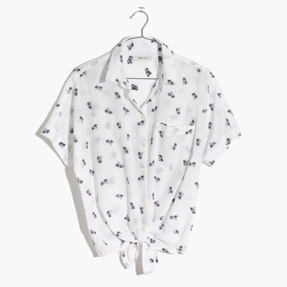 Madewell Palm tie front button top - Picture 6 of 8